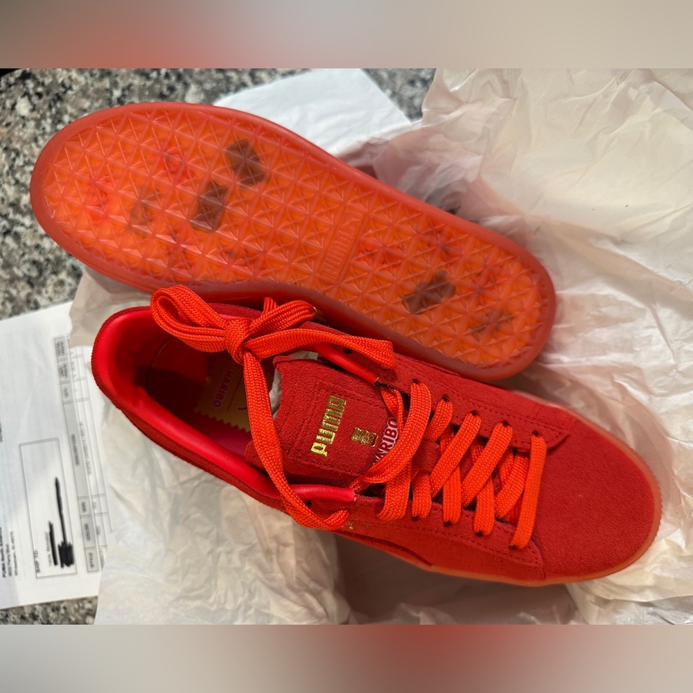Puma x Haribo Red Suede Shoes with Haribo Accent size US W5.5 NWB